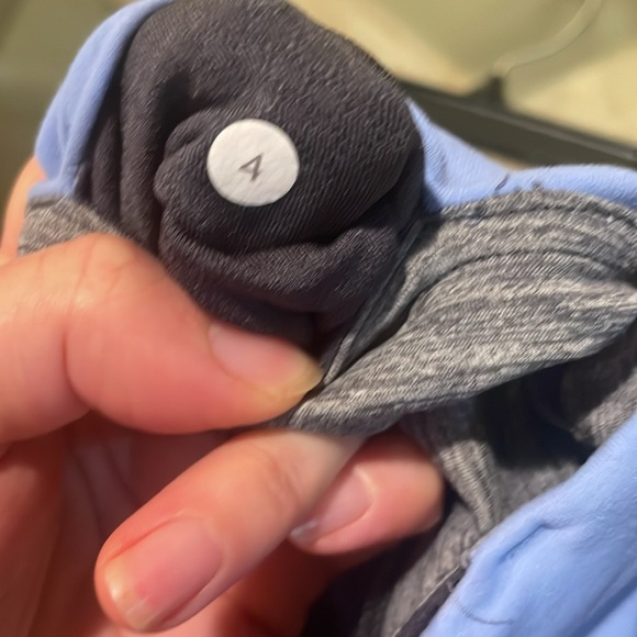 Womens Lululemon Running Zip Pocket Gray Carolina Blue Waisted Band Tigh… - Picture 5 of 9